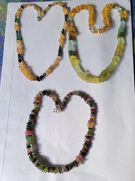 Coliere turmalina verde topaz imperial, heliodor acvamarin, turmalina color